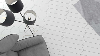 Матовый керамогранит WOW Floor Tiles 113936 Chevron A R Ice White Matt 9,8х52,2см 0,456кв.м.