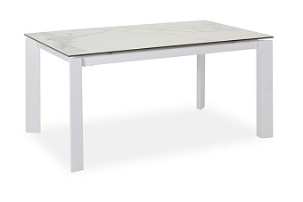 Кухонный стол раскладной AERO 85х140х76см закаленное стекло/керамика/сталь Carrara