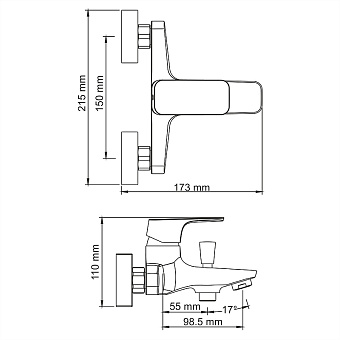 Смеситель для ванны WASSERKRAFT Salm 2701 хром