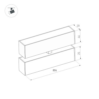 Магнитный трековый светильник Arlight Mag-Flat-Fold-25 034240 24Вт LED чёрный