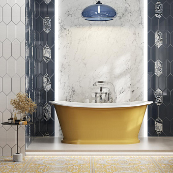 Настенная плитка KERAMA MARAZZI Алмаш 35020 грань синий 34х14см 0,709кв.м. глянцевая