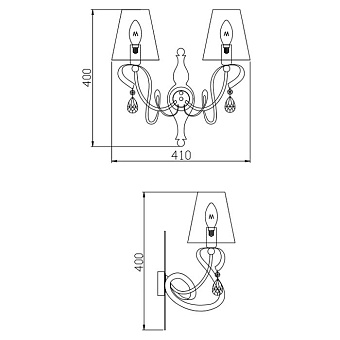 Светильник настенный Maytoni Intreccio ARM010-02-W 40Вт E14