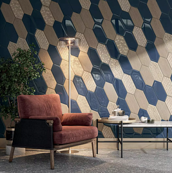 Вставка KERAMA MARAZZI Монтиш TOB003 Бежевый/Коричневый 9,8х9,8см 0,01кв.м.