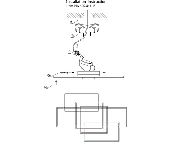 Люстра потолочная KINK Light ЛИНД 09411-5,19 83Вт 5 лампочек LED