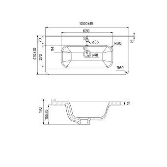 Тумба с раковиной IDDIS Brick BRI10W1i95K 47х100х50см