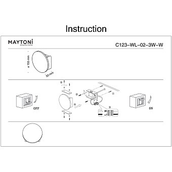 Светильник настенный Maytoni Parma C123-WL-02-3W-W 6,1Вт LED