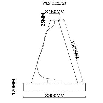 Светильник подвесной WERTMARK EDERA WE510.02.723 90Вт LED
