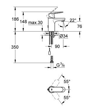 Смеситель для раковины GROHE Eurosmart Cosmopolitan 3282700E хром