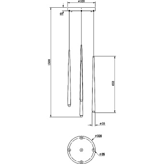 Светильник подвесной Maytoni Cascade MOD132PL-L36BSK2 150Вт LED