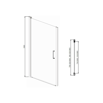 Душевая дверь Azario Alberta AZ-NK6211 900 190х90см стекло прозрачное