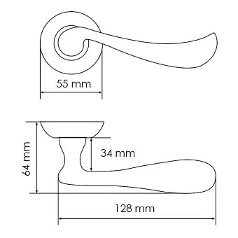 Дверная ручка нажимная MORELLI GIUSEPPE MH-22 COF кофе