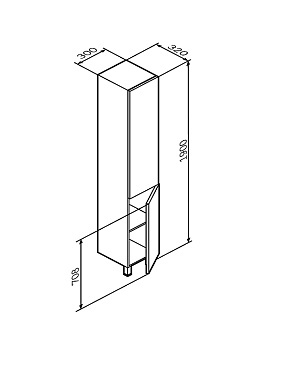 Пенал напольный AM-PM GEM M90CSR0306GM 32х30х190см графит