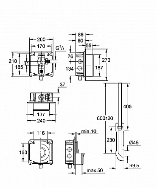 Смывное устройство GROHE Rondo 37153000