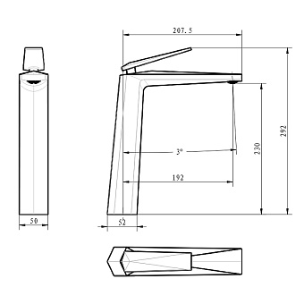 Смеситель для раковины Boheme Venturo 382 золотой