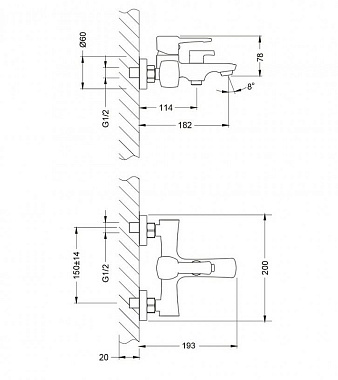 Смеситель для ванны LEMARK Evitta LM0514C хром