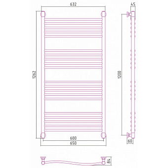 Полотенцесушитель СУНЕРЖА Флюид+ 00-0222-1260 хром