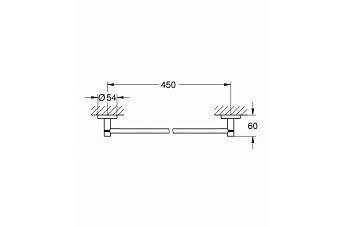 Полотенцедержатель GROHE Essentials 40688AL1 Тёмный графит 45см