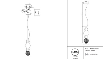 Светильник подвесной Maytoni Collar P069PL-L17G3K 17Вт LED