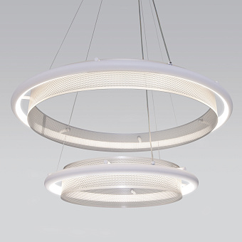 Светильник подвесной Eurosvet Imperio 90241/2 белый/ серебро Smart 87Вт LED