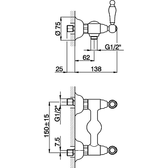 Смеситель для душа Cisal Arcana Toscana TS00044127 бронза