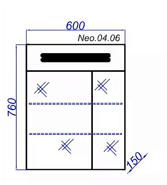 Шкаф зеркальный AQWELLA Neo Neo.04.06 15х60х76см