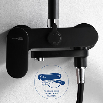 Душевая система WASSERKRAFT Elbe 7400 A17401 чёрный