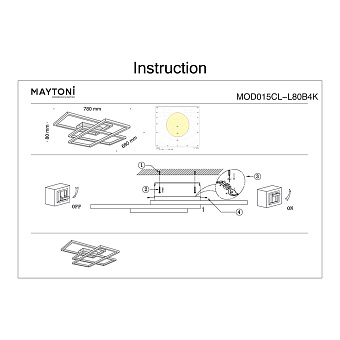 Светильник потолочный Maytoni Line MOD015CL-L80B4K 80Вт LED