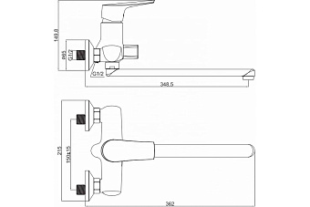 Смеситель для ванны Maxonor MN2273-8 белый