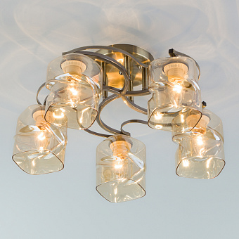 Светильник потолочный Eurosvet Brice 30158/5 античная бронза 40Вт E27