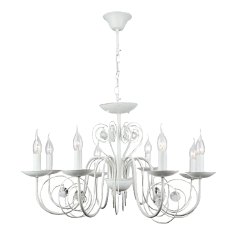 Люстра потолочная Eurosvet Tomas 60018/8 белый с золотом 60Вт 8 лампочек E14