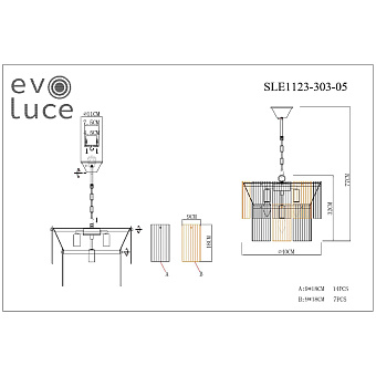 Светильник подвесной Evoluce TRESA SLE1123-303-05 200Вт E14