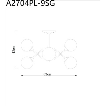 Люстра потолочная Arte Lamp FOBOS A2704PL-9SG 60Вт 9 лампочек E14