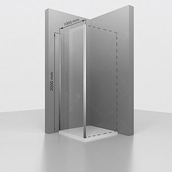 Боковая стенка душевого угла RGW 352253100-11 Z-050-3 200х100см стекло прозрачное