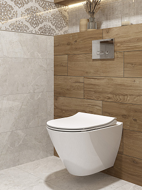 Унитаз напольный CERSANIT CITY KO-CIT011-3/5-COn-S-DL безободковый с микролифтом