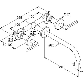 Смеситель для раковины KLUDI Nova Fonte 201463915 чёрный матовый