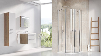 Угловое ограждение RAVAK Chrome CSKK0 3Q140U00Z1 195х80см стекло металл