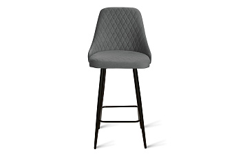 Барный стул AERO 43х49х97см велюр/сталь Dark Grey