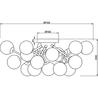 Светильник потолочный Maytoni Dallas MOD545CL-20B 560Вт G9