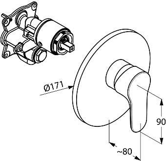 Смеситель для душа KLUDI Objekta 326550575 хром