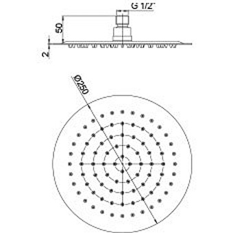 Верхний душ Paini 50CR759UP25E хром
