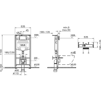 Инсталляция с унитазом VITRA S40 9005B003-7211