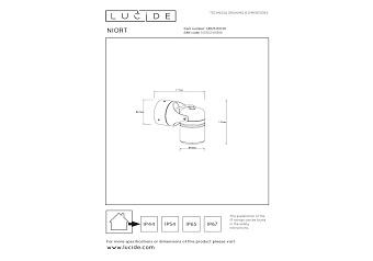 Бра Lucide NIORT 14825/01/30 6Вт GU10