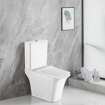 Унитаз напольный Azario AVERO AZ-1213A-G безободковый с микролифтом