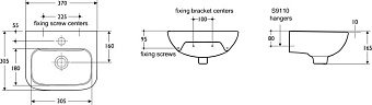 Раковина подвесная IDEAL STANDARD CONTOUR S212201 37х16,5см