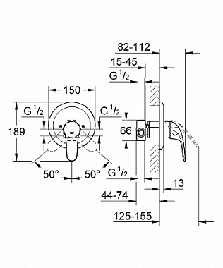 Смеситель для душа GROHE Euroeco 32742000 хром