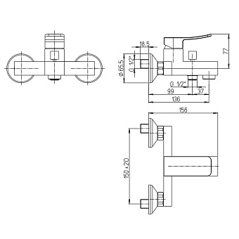 Смеситель для ванны Paini Tank TKCR111LMKM хром