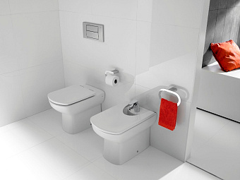 Унитаз приставной ROCA Dama Senso Compacto 7.3475.1.700.0 ободковый с микролифтом