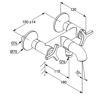 Смеситель для ванны KLUDI Nova Fonte 205400539 хром