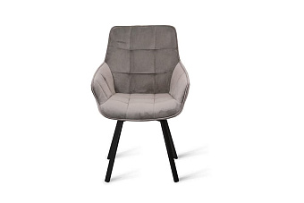 Кухонный стул поворотный AERO 56х61х85см велюр/сталь Light Grey