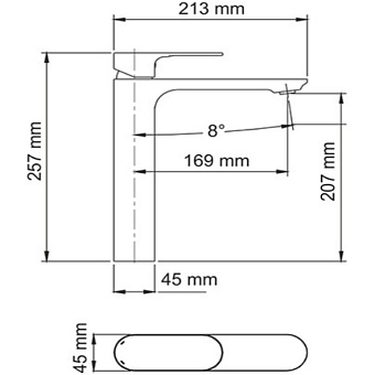 Смеситель для раковины WASSERKRAFT Dinkel 5803H хром